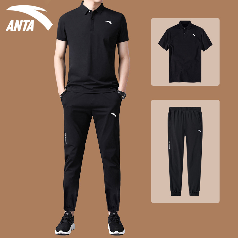 Anta sports suit men's spring and summer short-sleeved trousers 2021 new t-shirt fitness running leisure sportswear men
