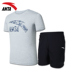 Anta thể thao phù hợp với nam giới mùa hè 2018 mùa hè mới thoáng khí ngắn tay t- shirt quần short chạy thể thao giản dị bộ áo gió thể thao nam Thể thao sau