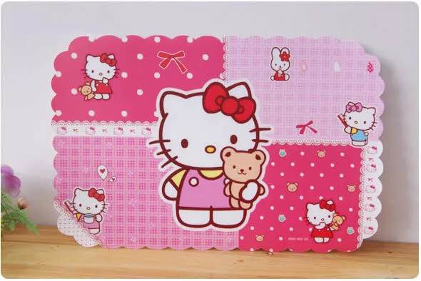 Phim hoạt hình Kitty Pet Placemat Mèo và Chó Hàng Hóa Bát Mat Bảng Mat Không Thấm Nước và Oilproof Khăn Trải Bàn Mat Khuyến Mãi 	bát ăn inox cho chó	
