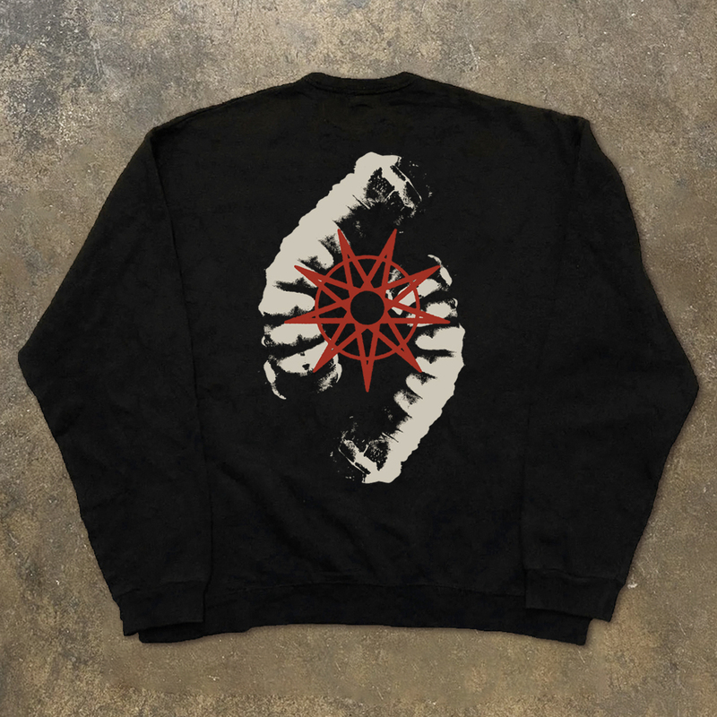 Slipknot Heavy Metal Rock Retro Vintage Street Style Crew Neck Sweatshirt with Fleece Lining and Long Sleeves