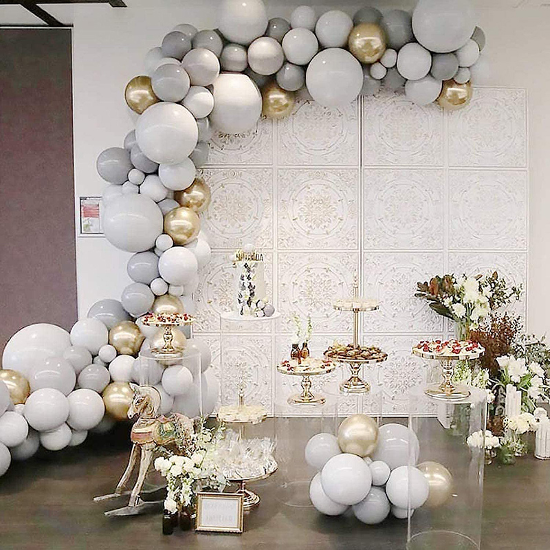 ins gray age male and female baby luxury birthday party Decorative Balloon Chain Background Wall Placement Items packages