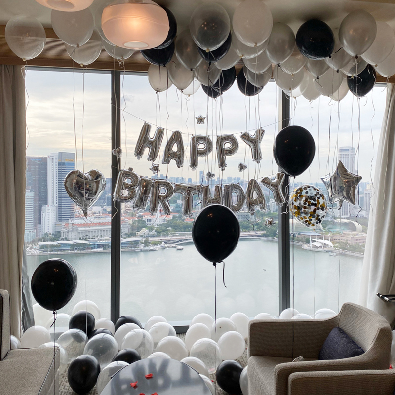 Birthday Balloon Happy Party Decorations Goddess Boy Scene Decoration Internet Red KTV Room Background Wall Dress