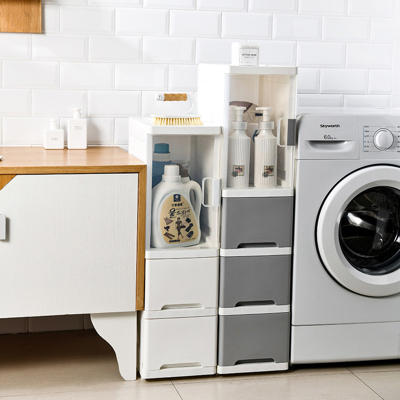 Japan-style clamp-slit storage cabinet drawer-type nip cabinet plastic dressing room 24CM16 ultra narrow kitchen slit shelve