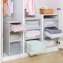  Drawer storage cabinet Transparent wardrobe clothing storage box finishing box Large clothes storage box Plastic storage box