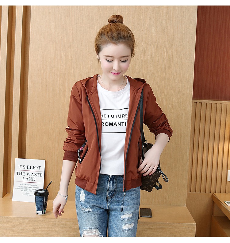 2018 phiên bản Hàn Quốc mới của mùa thu và mùa đông trùm đầu nhỏ nước hoa giản dị áo khoác mỏng áo khoác ngắn nữ lỏng lẻo áo khoác công sở