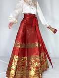 Ханьфу для взрослых, осенний лонгслив, красное вечернее платье, комплект, 2023