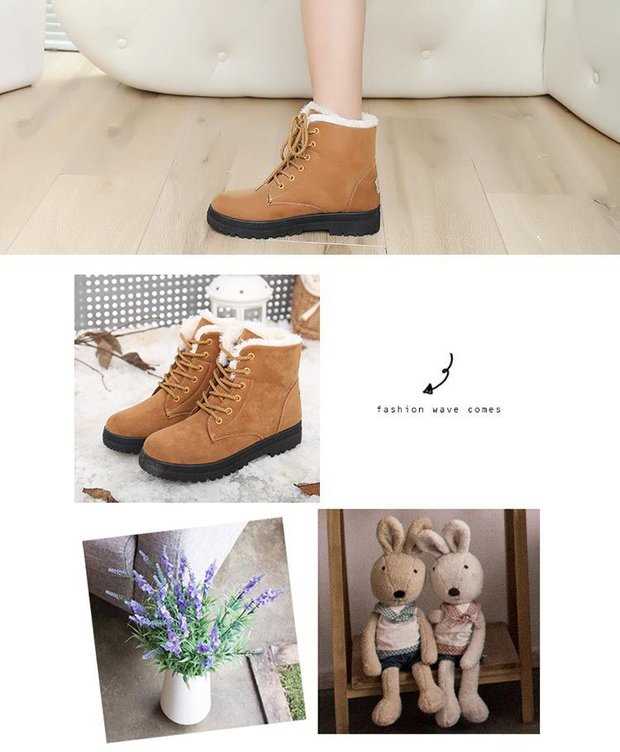 Phụ nữ mùa đông ấm áp cỡ lớn cotton boot giày tuyết bốt cổ cao