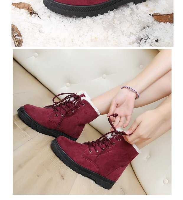 Phụ nữ mùa đông ấm áp cỡ lớn cotton boot giày tuyết bốt cổ cao
