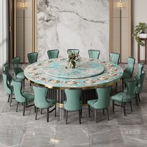 Light Lavish Rockboard Marble Dining Table And chaises Hotel Electric Turntable 16 People Dining Table Box Round 20 Peoples Roundtable