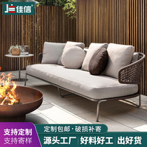 Outdoor Rope Weaving Foreign Designer Furniture Indoor and Outdoor Courtyard Terrace Garden Waterproof and Sunscreen Leisure Combination Sofa