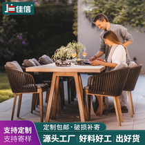 Outdoor rattan dining table and chair model clubhouse hotel courtyard restaurant rattan creative outdoor table and chair leisure rattan chair