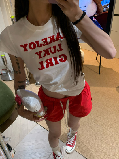 JMJ春夏美式复古休闲运动修身抽绳短裤男女薄款休闲直筒三分裤