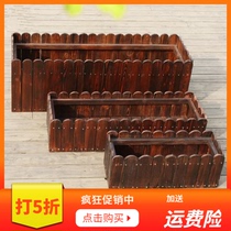 Anti-corrosion wood flower box flower pot balcony planting pot solid wood flower trough extra large rectangular flower box flower pot outdoor planting box