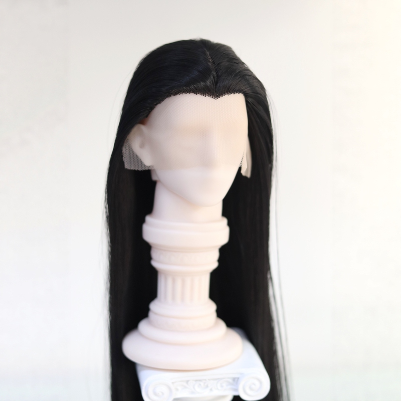 Bjd/Sd Wig High Temperature Silk Hand Hook Ancient Style Middle Parted Beauty Pointed Single Pointed Long Hair 3 Points Hand Modification