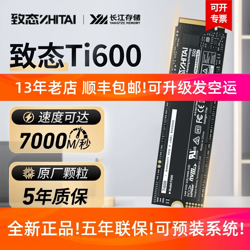 致态 [Ti600 2T m2固态硬碟1T NVMe长江储存M.2 PCIe4.0 SSD 4T PS5]