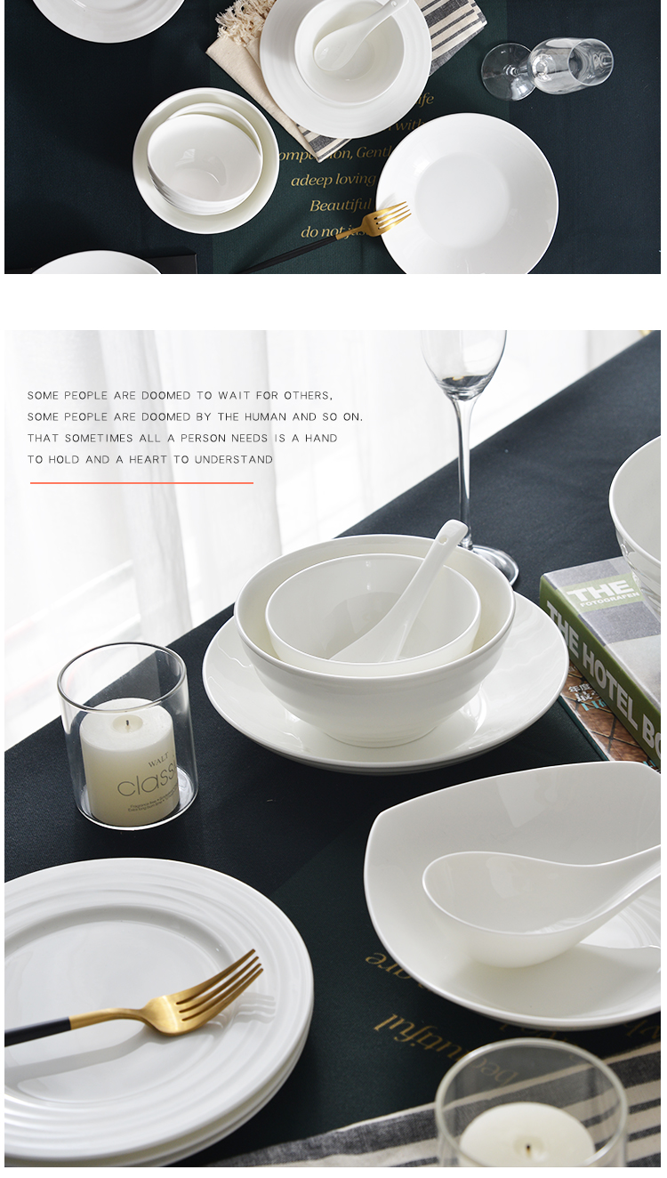 Ipads China tableware dishes suit dish bowl of white household dishes can microwave ceramic bowl ShanYun series