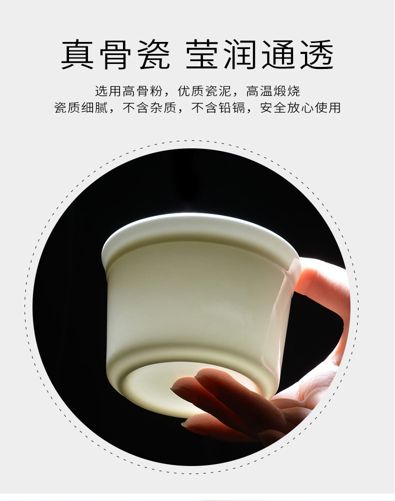 Tangshan pure small white ipads porcelain ceramic water stew stew pot with cover stew stew steaming cup bird 's nest tureen