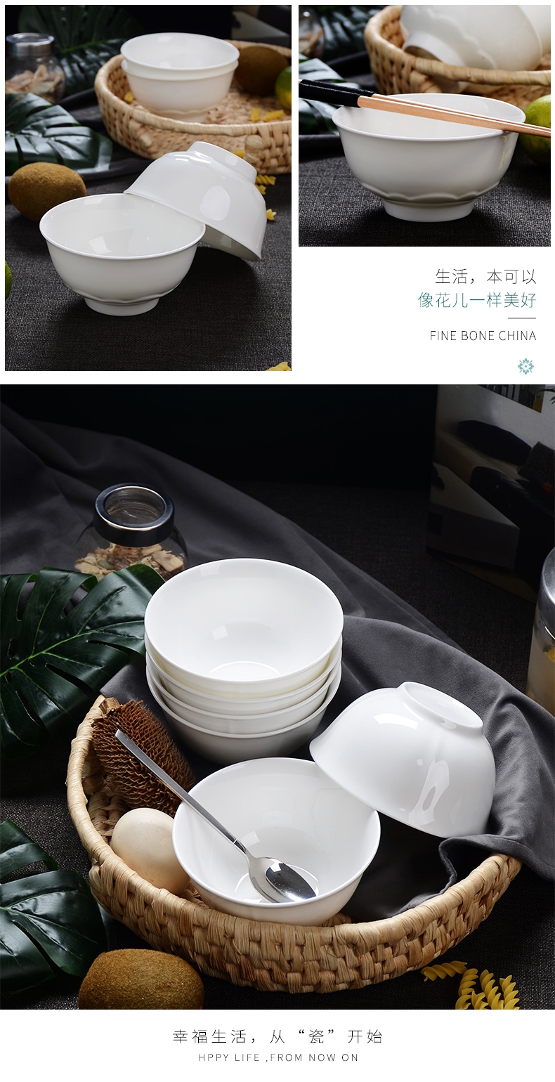 Tableware bowls of 10 with pure white ipads bowls home 4.5 inch bowl white ceramic 10 soup bowl noodles bowl