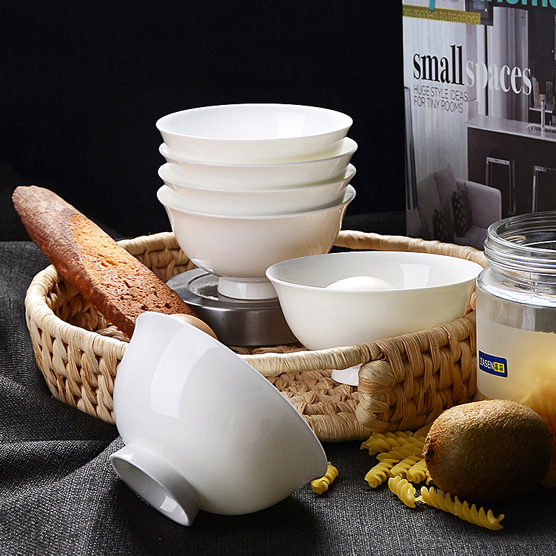 Pure white tangshan ipads bowls a single bowl prevent hot bowl of dilute your job 5 inches tall foot ceramic rainbow such as bowl bowl bowl in the kitchen
