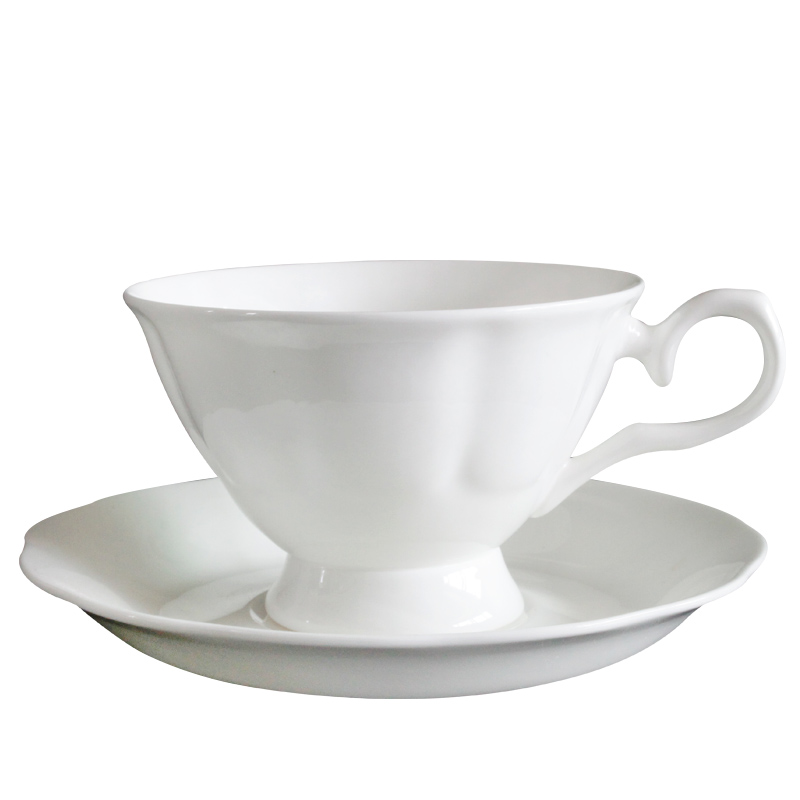 Imperial pottery dynasty tangshan pure white ipads China coffee cups and saucers suit European ideas with disc 4 cups set bag in the mail