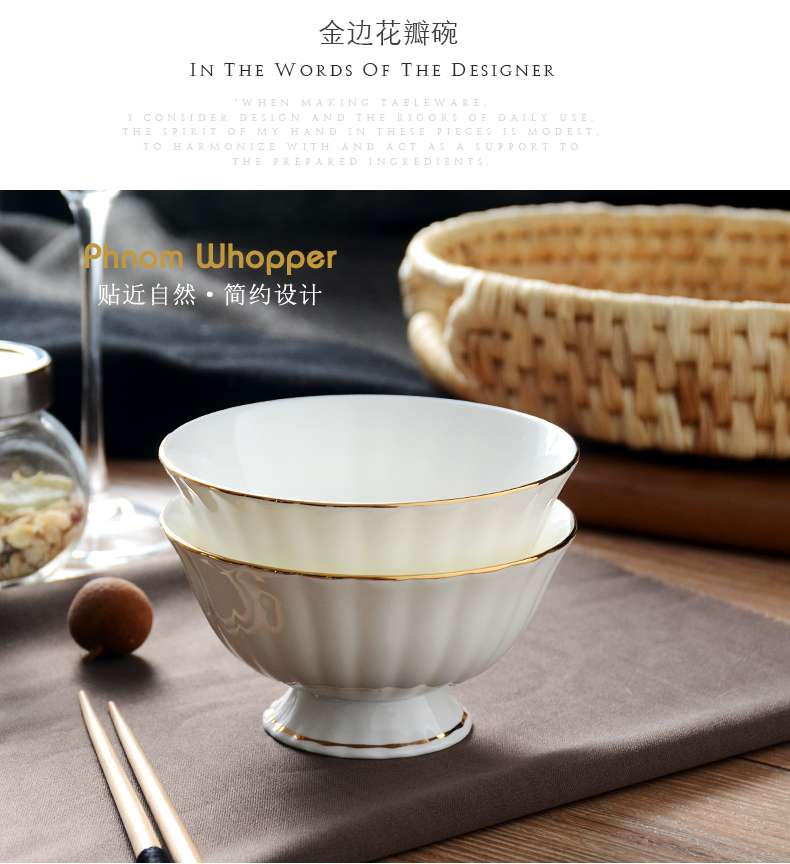 Tangshan ipads bowls 5 inches tall bowl to eat rice bowl of household ceramic bowl European - style up phnom penh ultimately responds soup bowl bowl of rice bowls