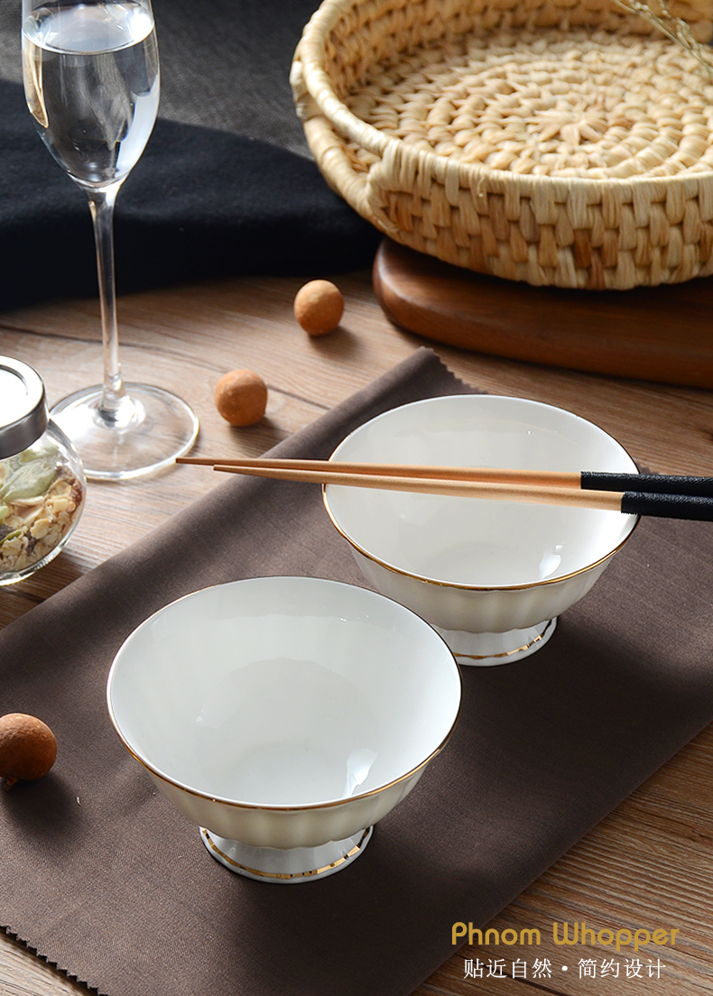 Tangshan ipads bowls 5 inches tall bowl to eat rice bowl of household ceramic bowl European - style up phnom penh ultimately responds soup bowl bowl of rice bowls