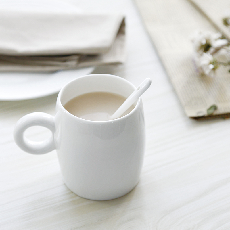 White ceramic cup children high - capacity pure White glass ipads China cups of household contracted mugs office without cover