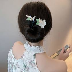 2024 ໃໝ່ Camellia Butterfly Universal Hair Ball Head Lazy Artifact Twist Clip Back of Head Hairpin Headgear