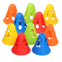Windproof humanoid flat flower pile roller skating pile cup village pulley pile skating roller skates road obstacle 8CM logo bucket