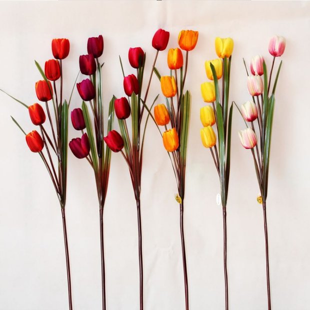 Năm hoa nhân tạo, hoa tulip, hoa chống thật, hoa giả, hoa khô, hoa, hoa trang trí, trang trí nhà, hoa - Hoa nhân tạo / Cây / Trái cây cây giả