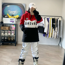 John snow mid-length soft shell mens and womens snowboard and double board ski wear sweatshirt pullover hoodie is waterproof warm and breathable