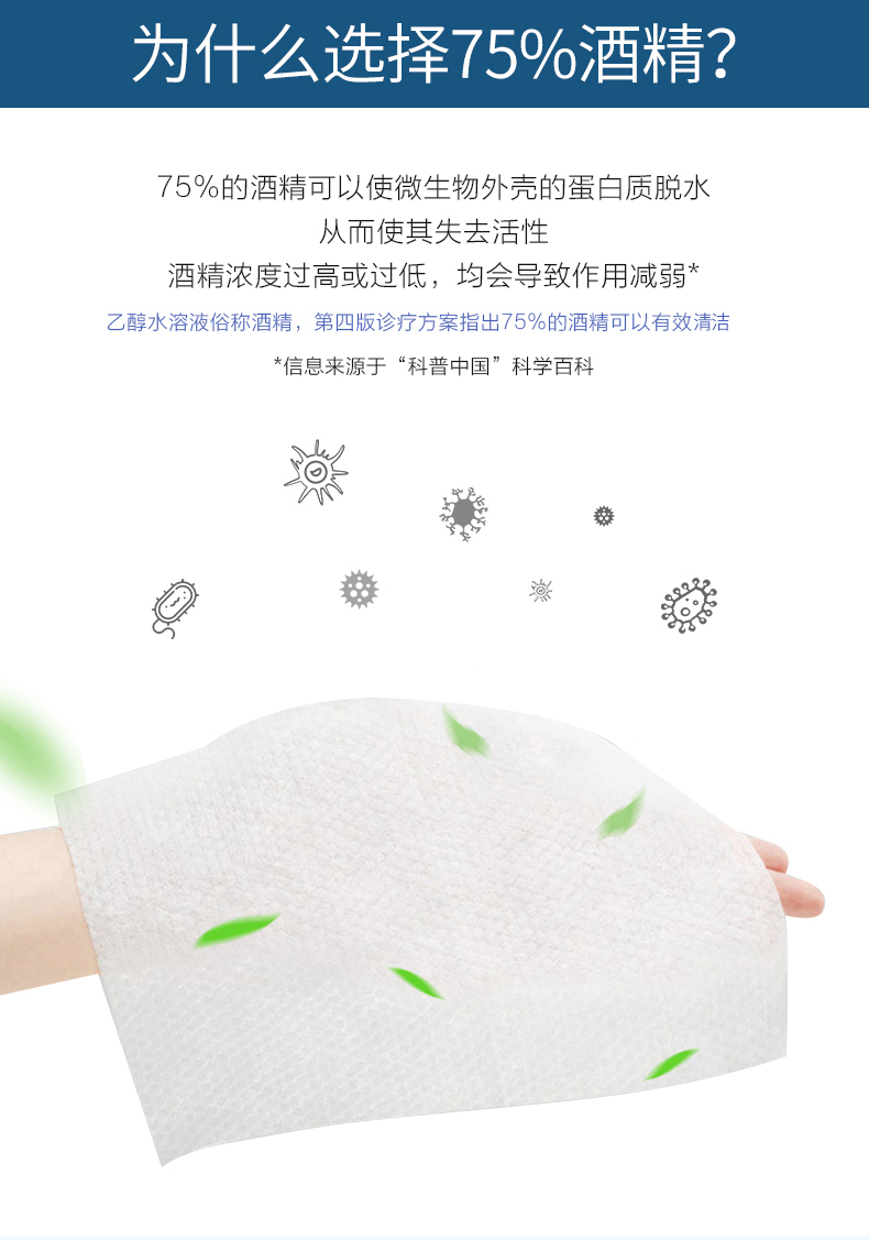 丽佳宝贝 75%酒精消毒湿巾 300抽 图3