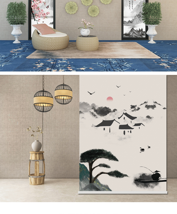 Tujia tùy chỉnh rèm cửa văn phòng bóng râm phong cách Trung Quốc có thể được miễn phí đục lỗ màn hình phân vùng rèm nâng rèm không thấm nước - Phụ kiện rèm cửa thanh treo rèm cửa