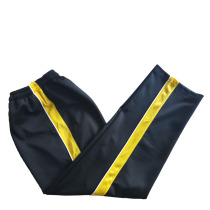 Customized spring and summer autumn South Korean silk elastic high waist sports pants navy blue yellow wide edge fine white straight tube students