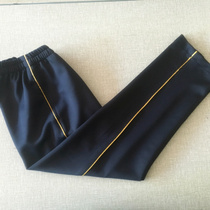 Spring summer and autumn black light Tibetan green deep hidden green inlaid gold slim trousers casual pants mens and womens sports pants