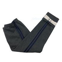 New spring and summer autumn fleece trousers dark gray 2 pieces of Tibetan green side straight tube cotton leisure sports student school pants