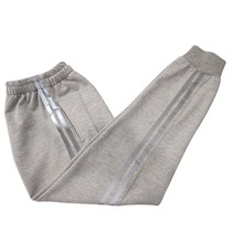 Spring and autumn cotton sweatpants gray inlaid two-bar reflective strips bundle feet closed middle school students casual school clothes pants