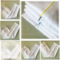 Customized school uniform spring and autumn thin autumn cotton white pants red thin bar side strip trousers school pants mens and womens sports pants plus size