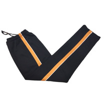 Customized spring and summer black cotton sports pants dark orange bar white thin straight tube large size student pants neutral school dress pants