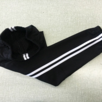 Spring and summer cotton black Tibetan Classic 2 white bars Oxford closure school pants same sports pants tide