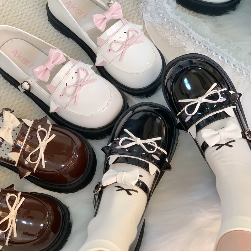 Original Lolita Shoes by Mi Hu Xiao Yang, 2025 New Cute Girl Single Shoes, Jk Flat Shoes, Japanese Style Small Leather Shoes