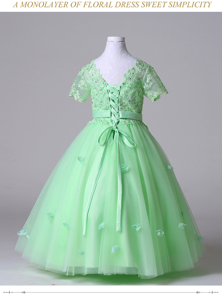 Cô gái váy váy công chúa váy cưới trẻ em pettiskirt mùa đông hoa cô gái váy váy catwalk chủ trang phục váy bé gái