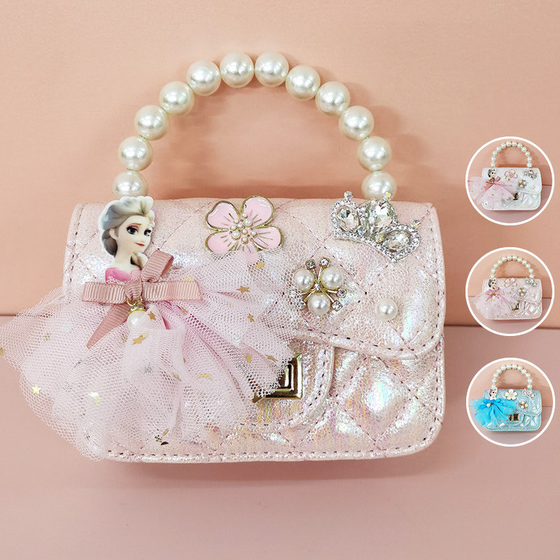 The new children's bag girl Princess Aisha fashion small fragrant wind Messenger bag cute foreign style bow girl small bag