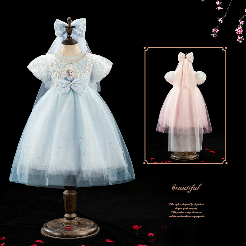 Elsa Princess Dress Frozen Elsa Girls' Summer Dress Stylish Girl's Birthday Dress Children's Elsa Dress