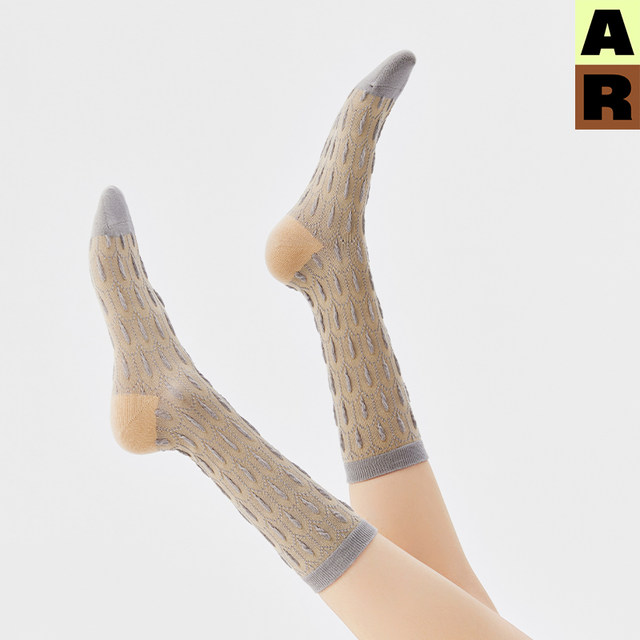 AR solid color basic mid-calf socks gift boxs versatile socks spring and summer thin men and women ແບບດຽວກັນ ຖົງຕີນຝ້າຍຄູ່ຮັກດູດເຫື່ອ