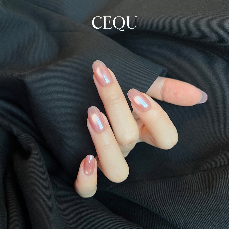 Cequ【Twilight】Cinnamon Nude Pink Cat Eye Hailey Natural Pure Desire Autumn and Winter Handmade Wearable Nails