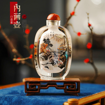 Yitang snuff bottle pure hand-painted inside Lantern Festival Chinese style handicrafts glass to send foreigners abroad gifts