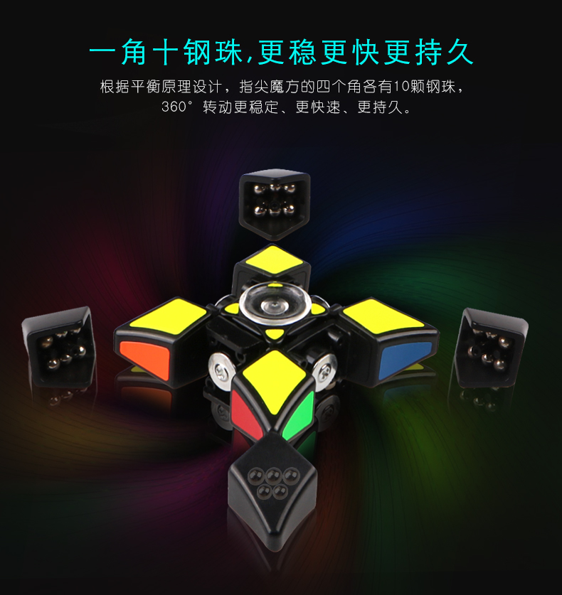 Qiyi Magic Square Fingerertip Rubiks Cube 1st Point Fingerertip Gyro 133 Rubiks Cube Finger Toy Toy Sinh viên mới bắt đầu - Đồ chơi IQ xếp hình lego