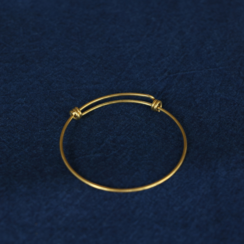 Thin Brass Bracelet, Brass Wire Bracelet, Simple Brass Bracelet with Adjustable Opening