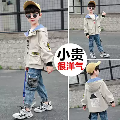 Boys' coat spring and autumn 2020 new children's suit in big Children 6 boys 7 foreign pie 8 years old 9 trench coat tide coat 10